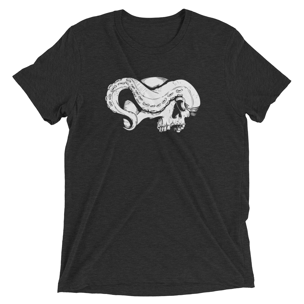 Front view skull and tentacle short sleeve shirt